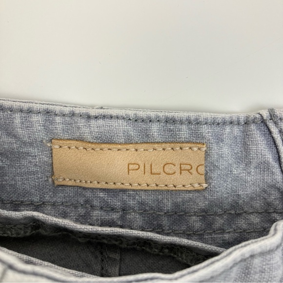 Anthropologie Pilcro Lace Up Back Denim Shorts Women's Size 25 Gray Stretch - Picture 8 of 13